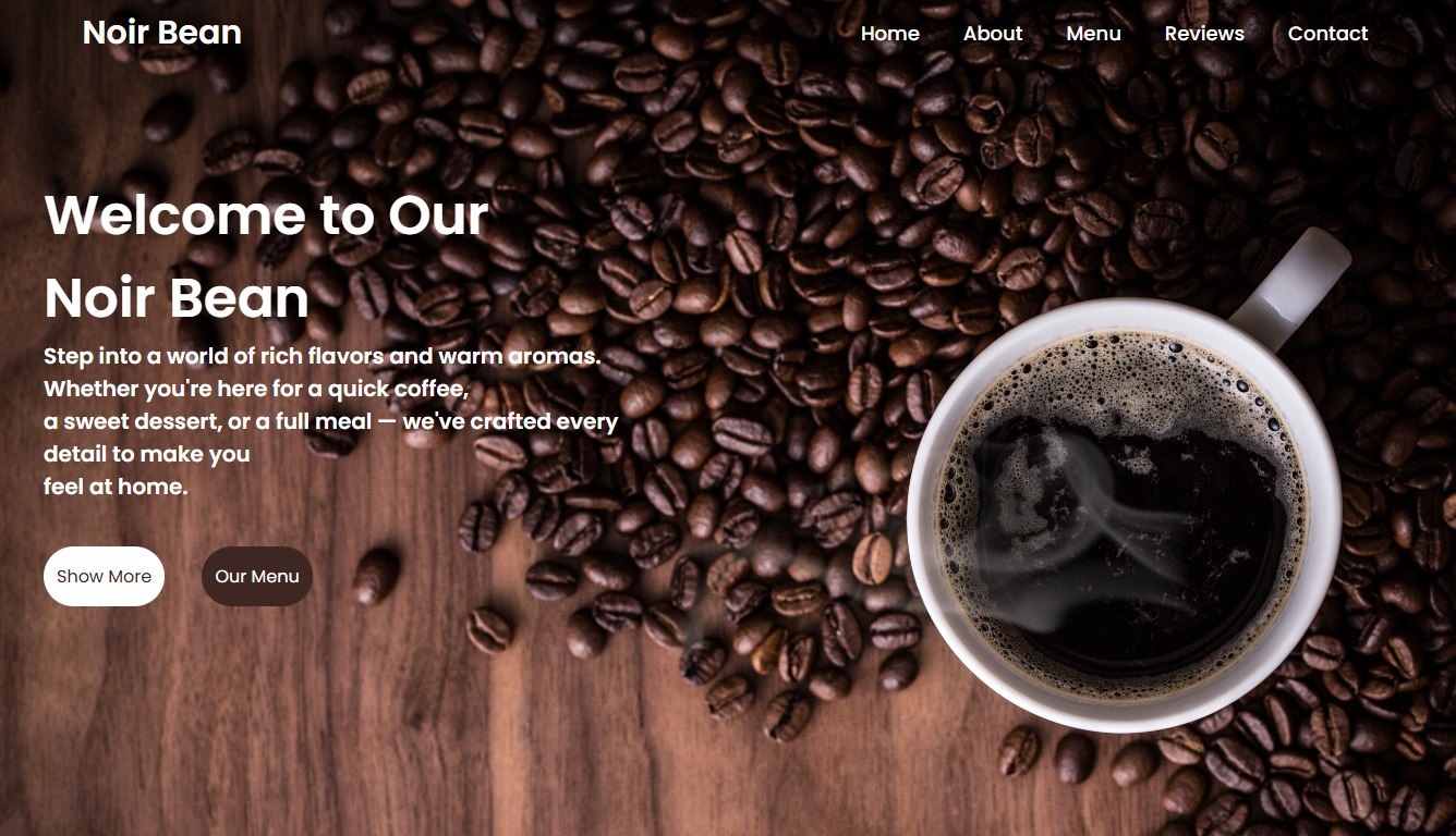 image of noir bean website